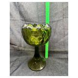 Green Glass Compote Bowl