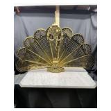 Brass Folding Fan Fireplace Screen