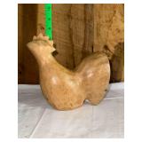 Carved Wooden Rooster Figurine