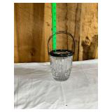 Cut Crystal Ice Bucket With Metal Handle
