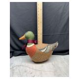 vintage granny core Fabric Mallard Duck with Ribbon