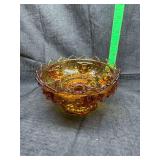 Amber Glass Fenton Hobnail epergne base