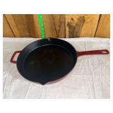 Martha Stewart Enameled Cast Iron Skillet Red