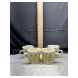 Set of 4 Floral Print Cups