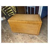 Wicker Storage Chest with Metal Hardware