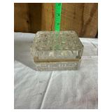 Clear Cut Glass Box With Brass Hinge