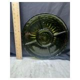 Green Glass Divided Serving Tray