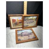 Lot of 3 Framed Coca Cola Prints