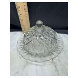 Clear Pressed Glass Covered Butter Dish