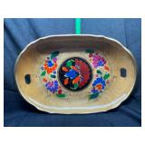 Mexican folk art wooden batea tray