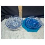 Blue Pressed Glass Dishes