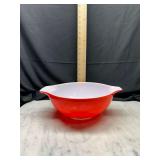 red pyrex mixing bowl