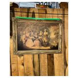 Framed Rococo Style Court Scene Print