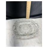 Clear Glass Handled Serving Tray