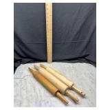 Set of Three Wooden Rolling Pins