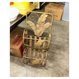 Metal Two Tier Leaf Scroll Rack