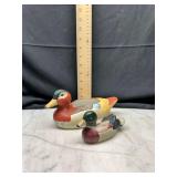 Two Duck Figurines Hand Painted