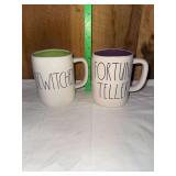 Rae Dunn Bewitched and Fortune Teller Ceramic Mugs