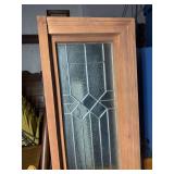 Wood Framed Leaded Glass Window in solid mahogany frame