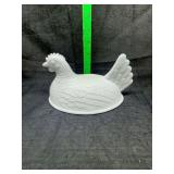 Milk Glass Hen on Nest Dish Lid ONLY