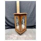 Wooden Jewelry Cabinet with Etched Glass Doors