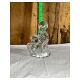 Clear Glass Figurine of Two Children