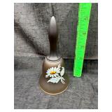 Hand painted Westmoreland brown satin glass bell