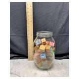 Glass Jar With Wooden Alphabet Blocks