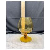 Amber Glass Snifter Vase