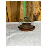 cheese dish with wooden base