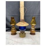Lot of Three miniature Oil Lamps