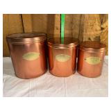 Set of Three Copper Tone Canisters