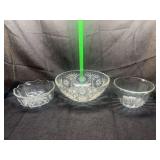 Set of Three Pressed Glass Bowls