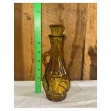Amber Glass Cruet with Stopper and Handle
