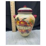 Biscotti Jar with Fruit Motif
