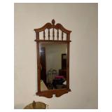 Colonial style faux wood wall mirror