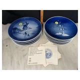 Vintage B&G and Royal Copenhagen blue Christmas and holiday plates