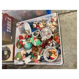 Box of Assorted Holiday Ornaments and Mugs