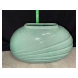 Ceramic green glaze art deco style vase