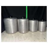 Vintage spun aluminum kitchen canister set