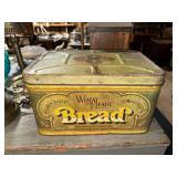 Vintage wheat heart bread box tin