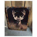 Vintage rustic white tail buck wall clock and mirror