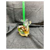 Art Glass Fawn Figurine with White Spots