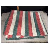 Green stripe crochet afghan