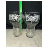 2 Pepsi cola soda fountain glasses
