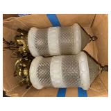 Pair of midcentury Hollywood regency style swag lamps