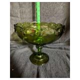 Indiana glass avocado teardrop garland compote