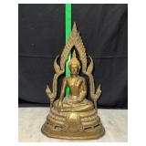 Vintage Thai brass meditating buddha statue