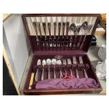 Vintage flatware silver plate set in case