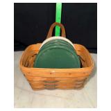 Longaberger coasters in Longaberger basket